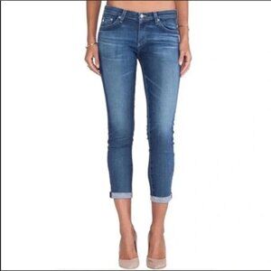 AG Adriano Goldschmied Jeans Women 30 The Stilt Cigarette Blue Roll-Up Ankle USA